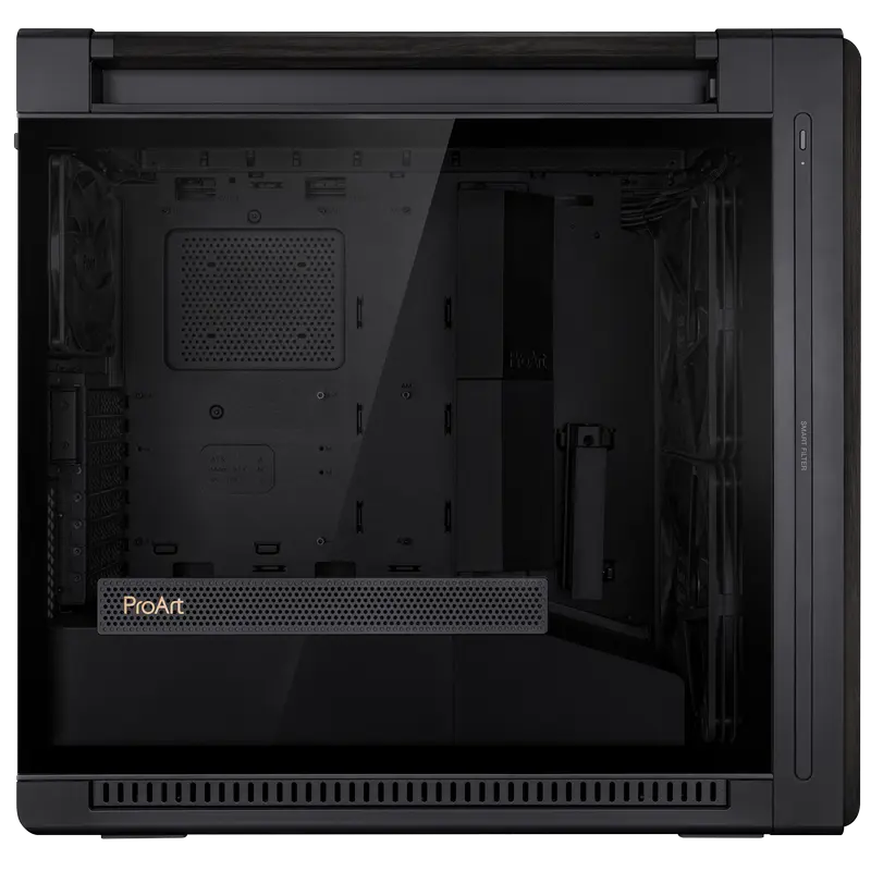 Carcasă PC ASUS ProArt PA602 Wood TG, Midi-Tower, Negru