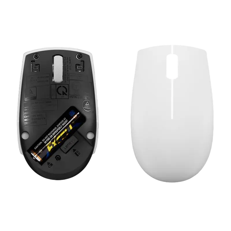 Mouse Wireless Lenovo 300 Compact, Alb
