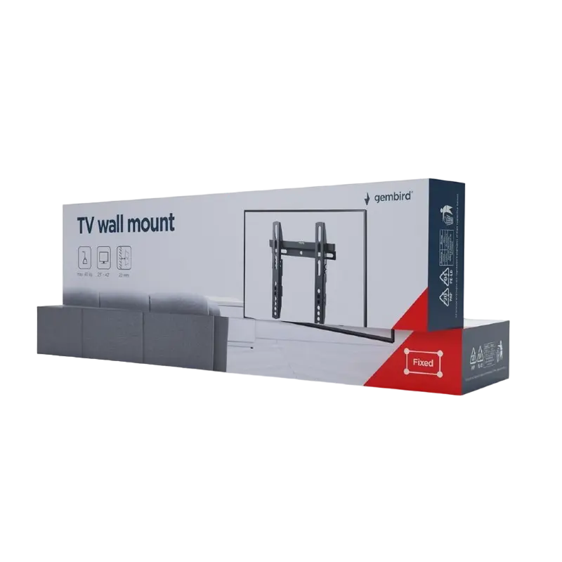Suport fixat pe perete Gembird WM-42F-02, Negru
