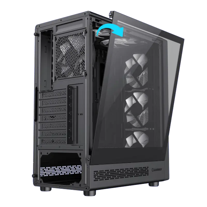 Carcasă PC Gamemax Storm 2 AB, Midi-Tower, Fără PSU, Negru