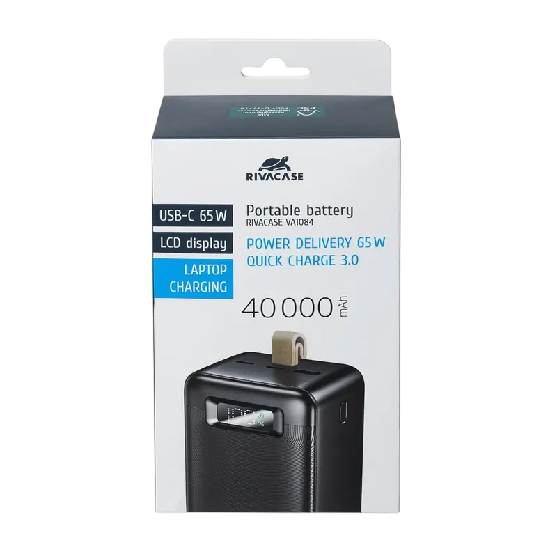 Încărcător portabil Rivacase VA1084, 40000mAh, Negru