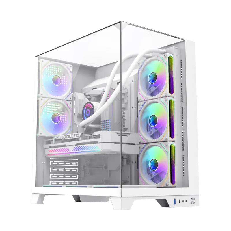 Carcasă PC Gamemax Infinity Plus, Midi-Tower, Fără PSU, Alb