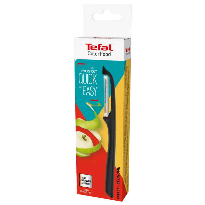 Cuțit pentru curățarea legumelor Tefal K2731404, Negru