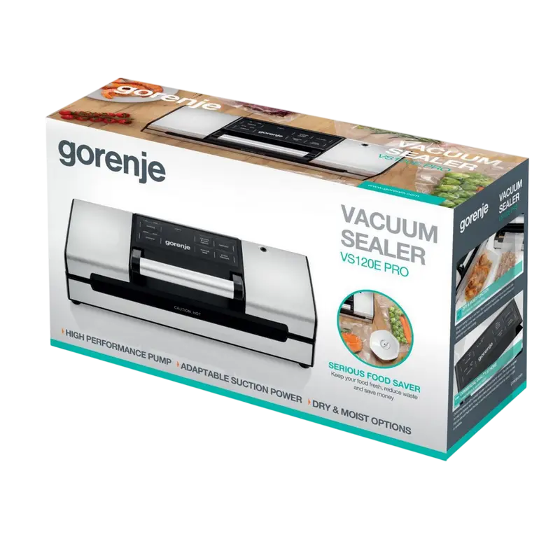 Aparat de vidat Gorenje VS120E PRO, Oțel inoxidabil