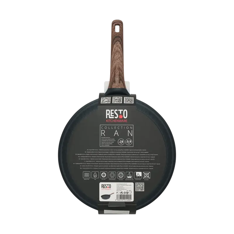 Tigaie RESTO 93911, 28cm, Negru
