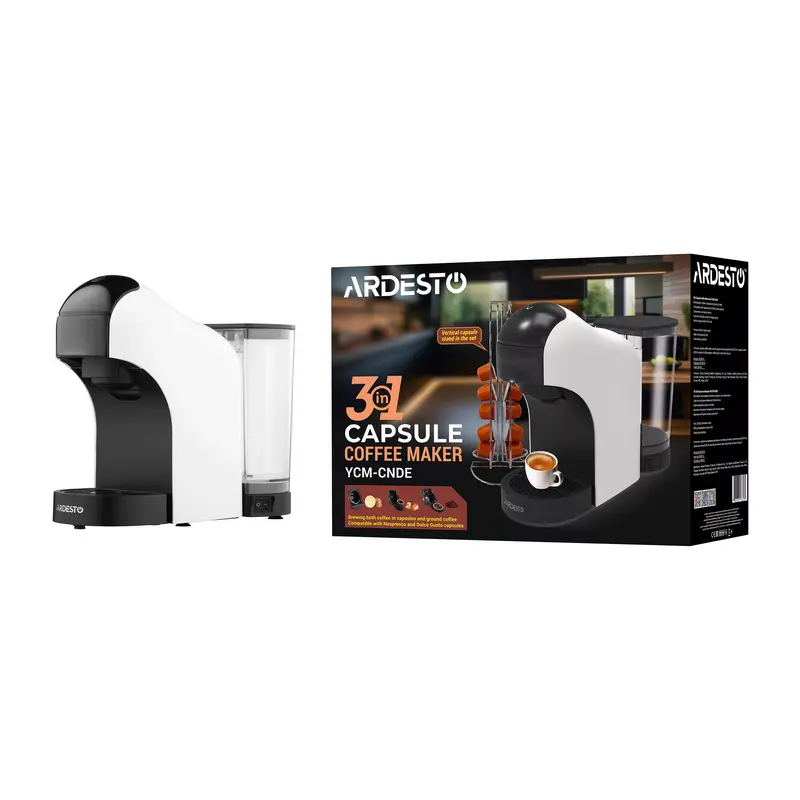Капсульная Кофеварка Ardesto YCM-CNDE, 1400Вт, Белый