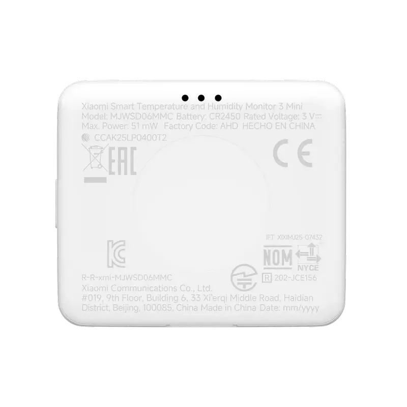 Датчик температуры и влажности Xiaomi Monitor 3 Mini, Белый