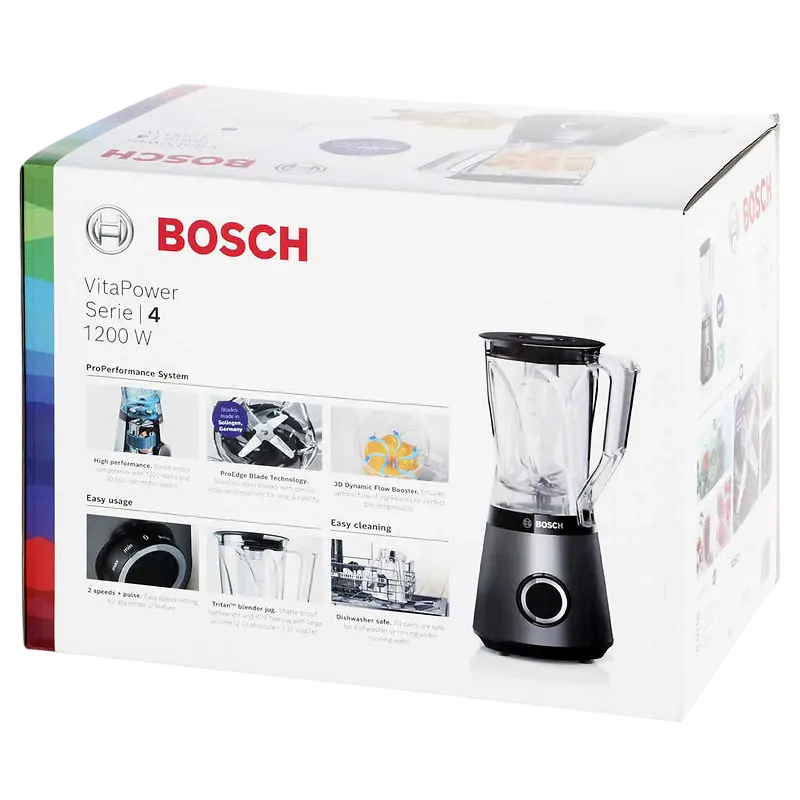 Blender staționar Bosch MMB6141S, Argintiu