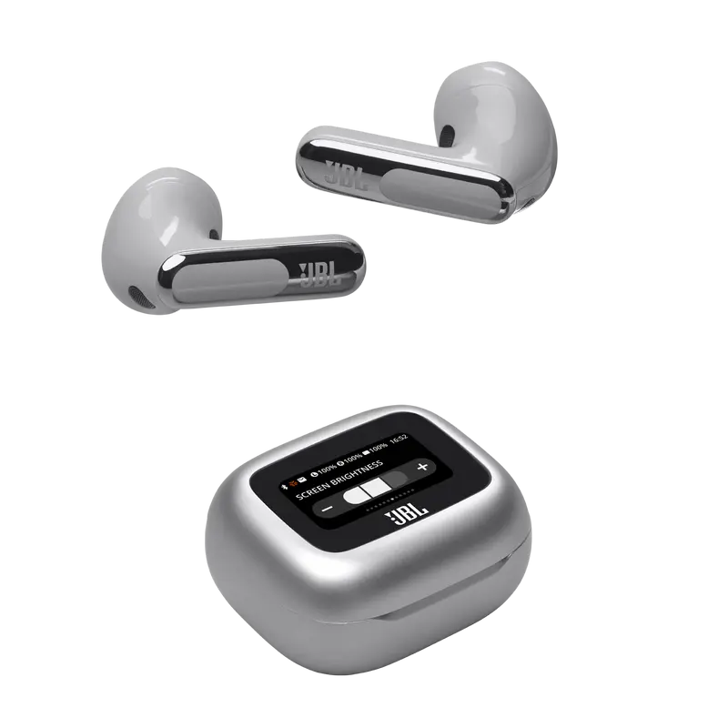 Căști JBL LIVE Flex 3, Argintiu