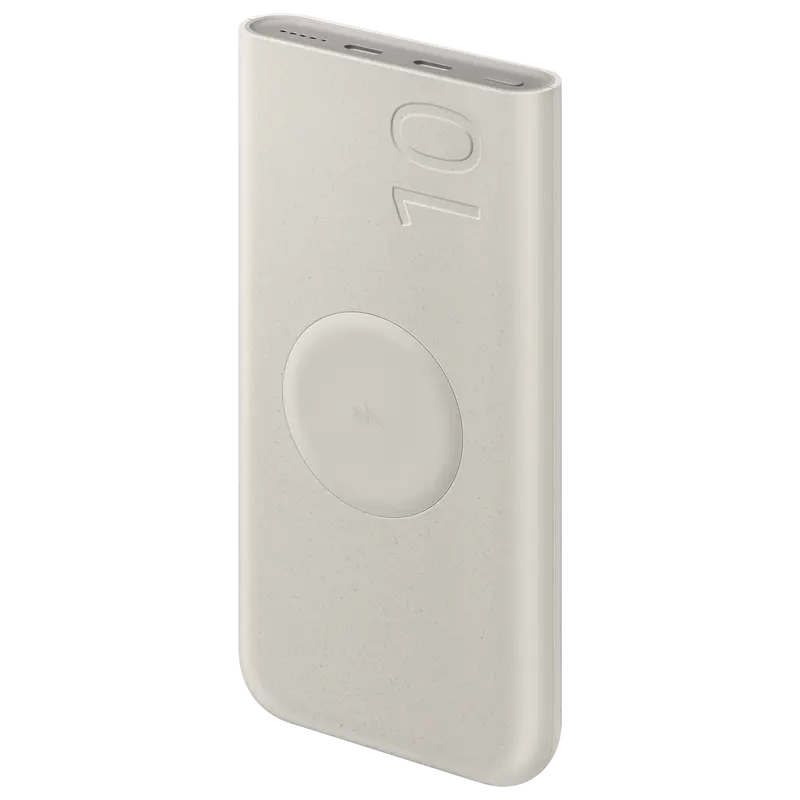 Încărcător portabil Samsung Super Fast Wireless Charging, 10000mAh, Bej