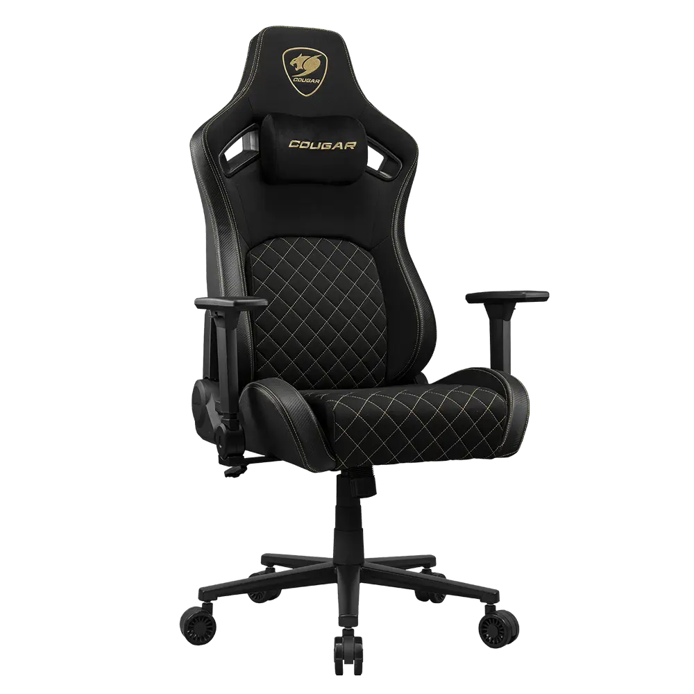 Scaun Gaming Cougar Defensor, Țesătură, PU Piele, Gold F