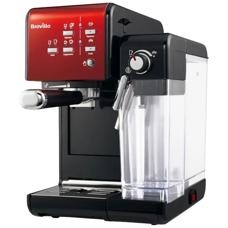 Cafetiera manuala Breville Prima Latte II VCF109X-01, 1050W, Roșu