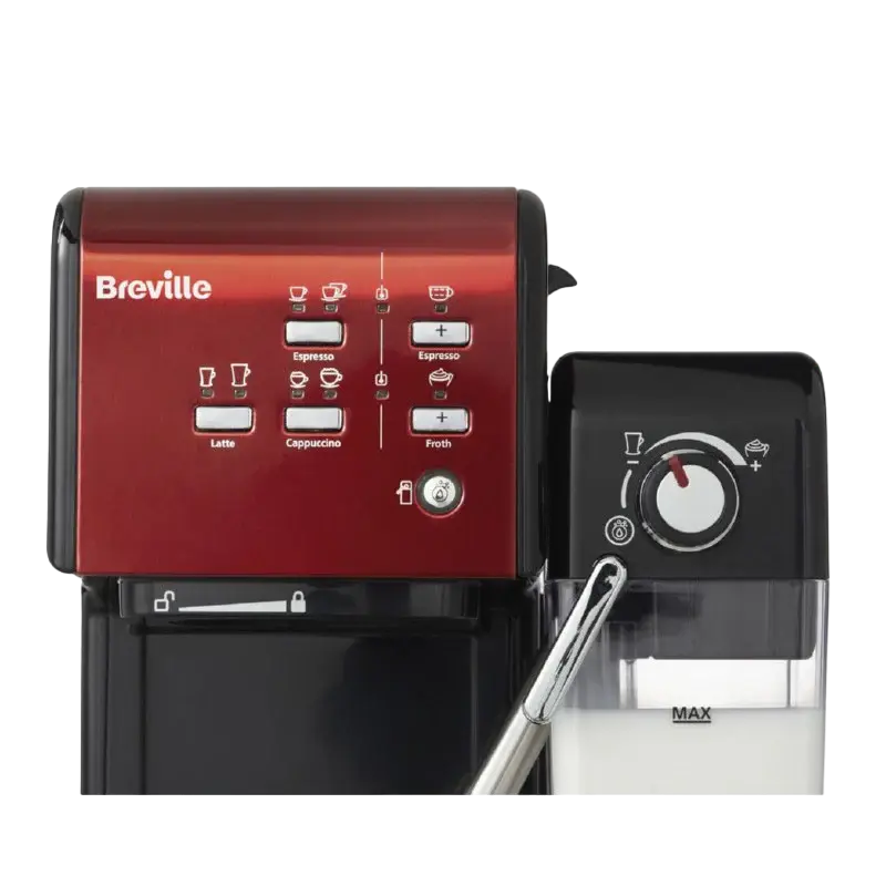 Cafetiera manuala Breville Prima Latte II VCF109X-01, 1050W, Roșu