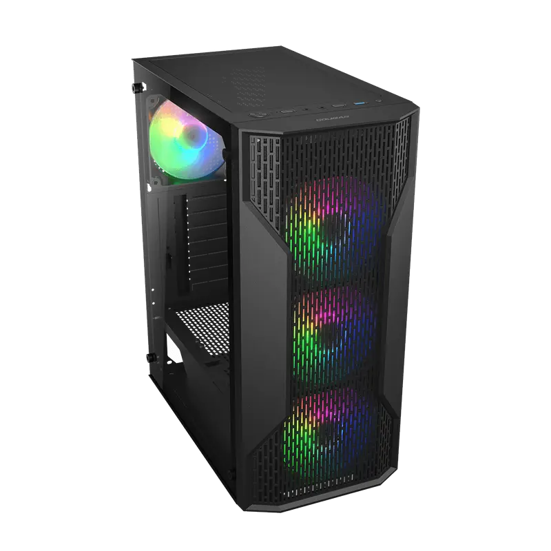 Carcasă PC Cougar MX 110 RGB, Midi-Tower, Fără PSU, Negru
