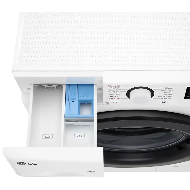Mașină de spălat și uscat LG F4DR509SBW, 9kg, Alb