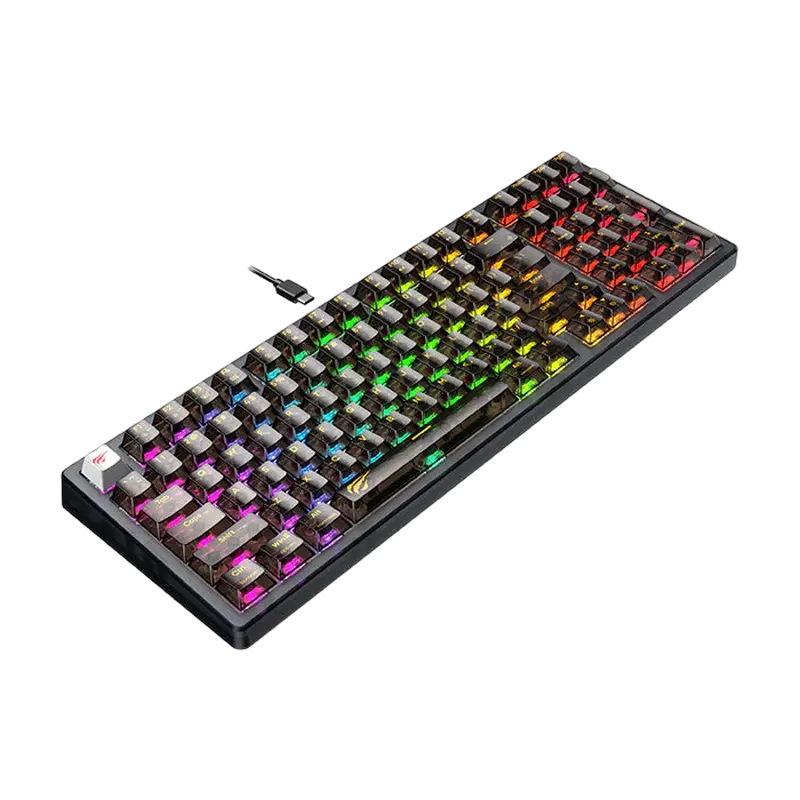 Клавиатура Havit KB875L, Проводное, Прозрачный
