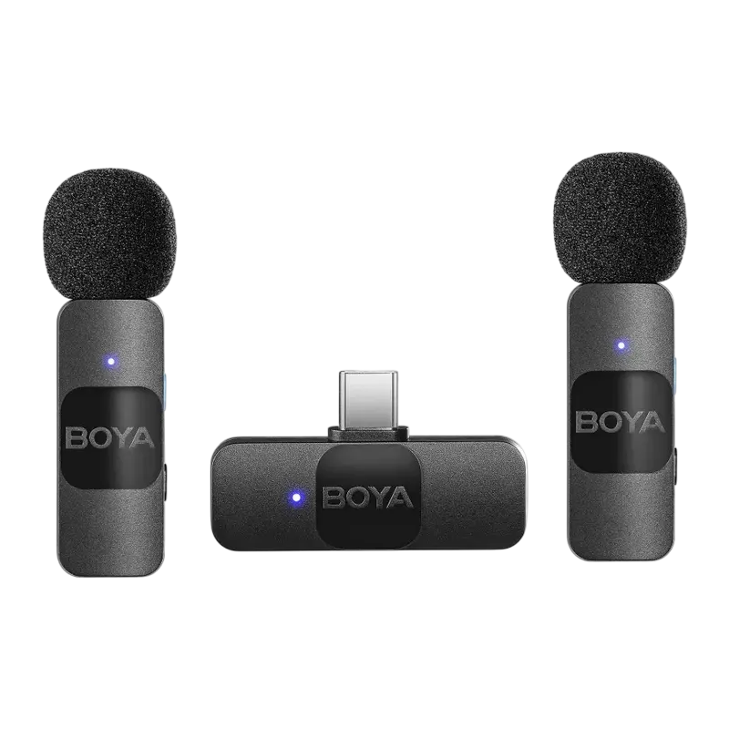 Microfon portabil pentru înregistrare vocală Boya BY-V20, Fără fir, Negru