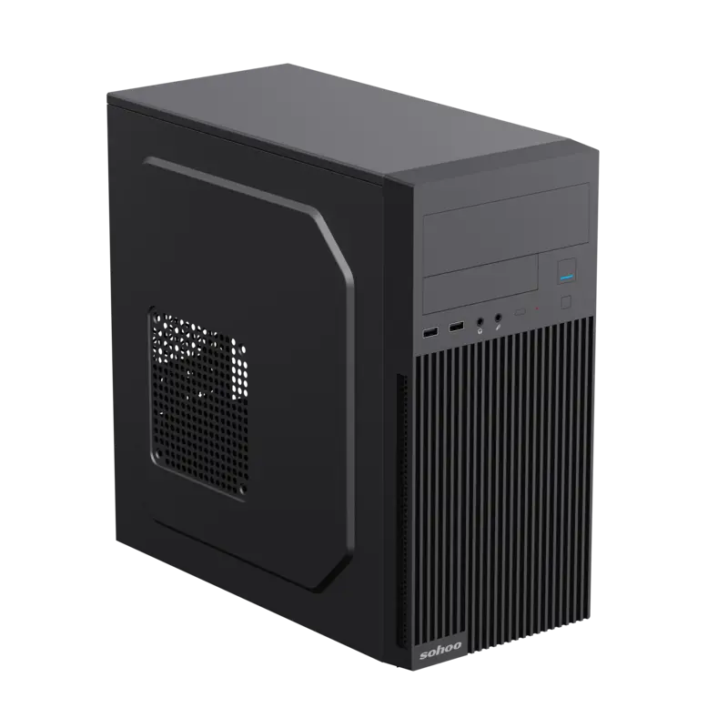 Carcasă PC Sohoo 6521BK, Micro-ATX, ATX, Negru