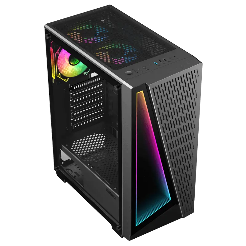 Carcasă PC Gamemax Prism, Midi-Tower, Fără PSU, Negru