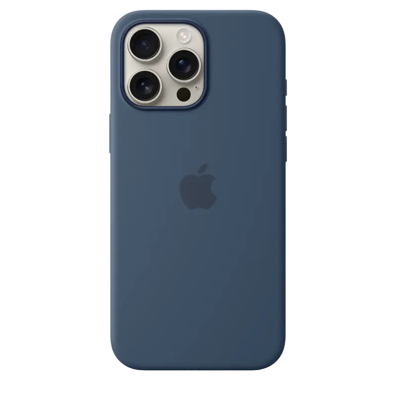 Husa Apple iPhone 16 Pro Max din silicon cu MagSafe, denim