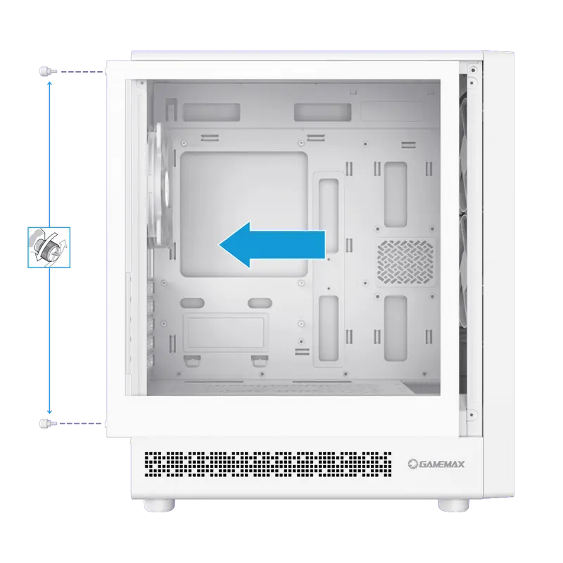 Carcasă PC Gamemax Focus MW, Micro-ATX, ATX, Alb