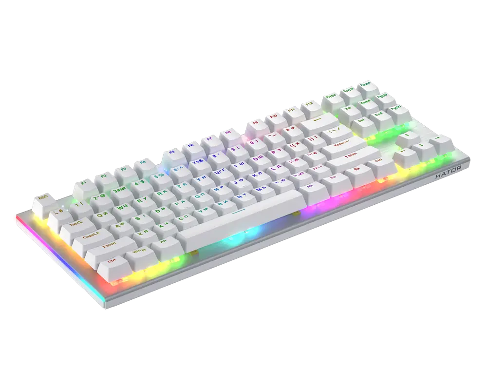 Клавиатура HATOR Gravity X TKL, Проводное, Белый