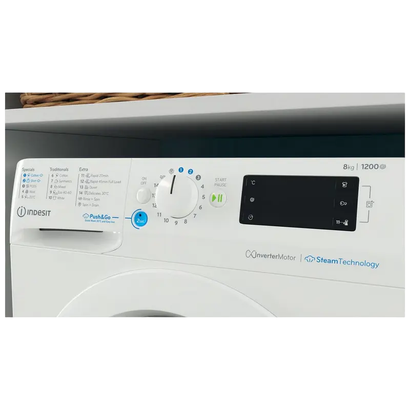 Mașină de spălat Indesit BWE 81295X WV, 8kg, Alb