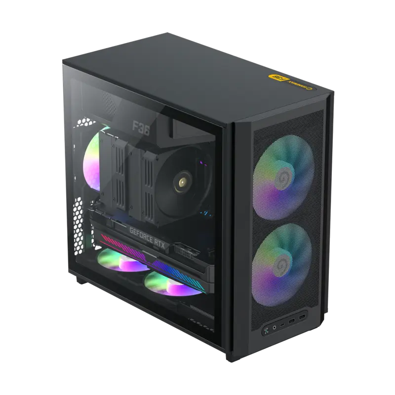Carcasă PC Gamemax F36 BK, Mini-Tower, Fără PSU, Negru