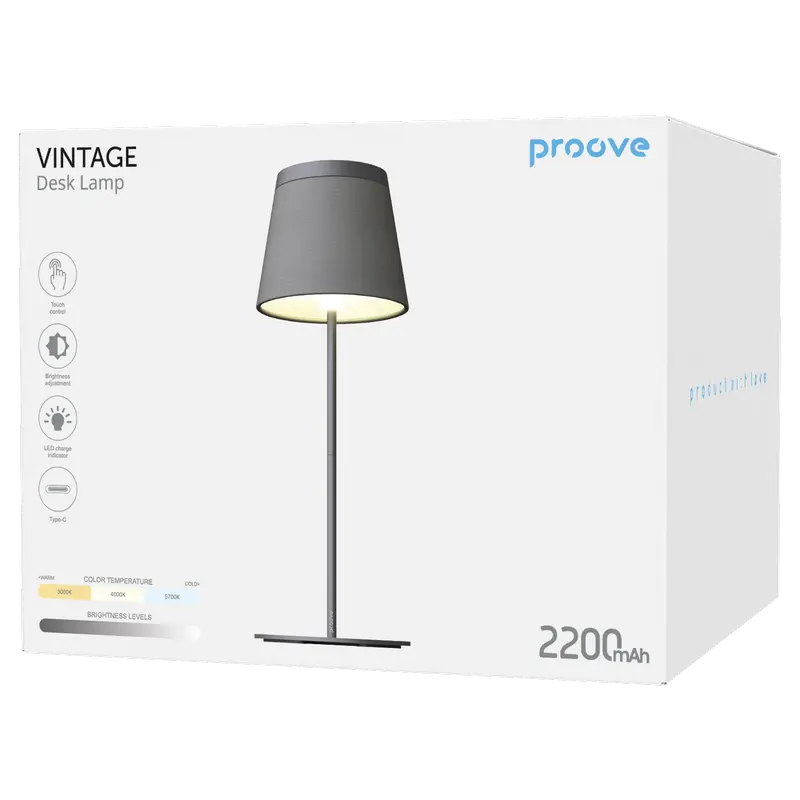 Lampa de birou Proove Vintage, Negru