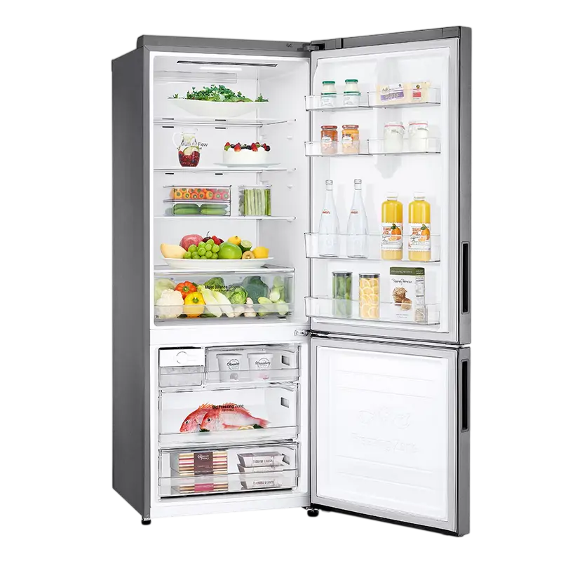 Холодильник LG GBB566PZHMN, Нержавеющая сталь