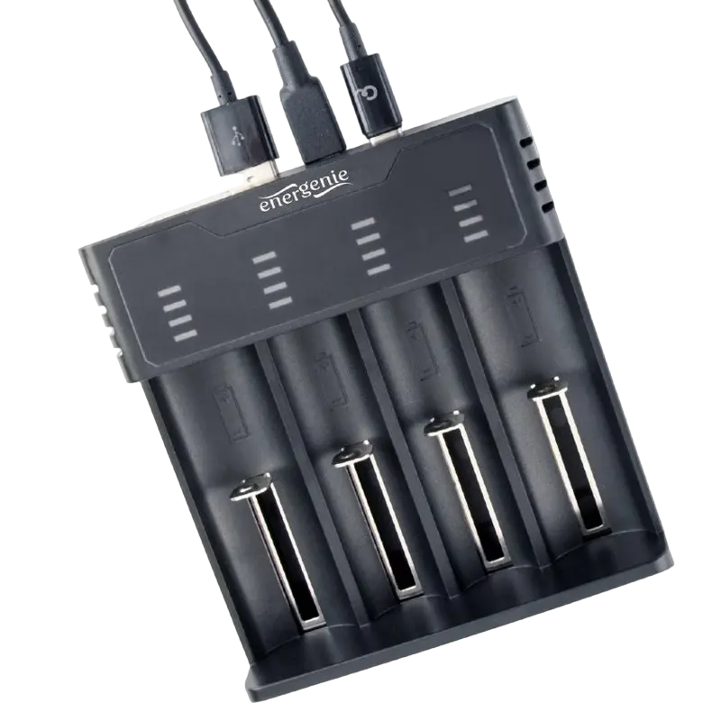 Încărcător Acumulatori Energenie BC-USB-02, Negru