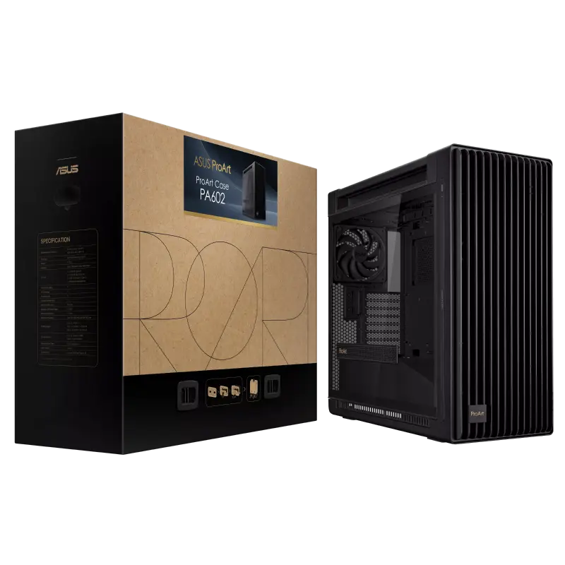 Carcasă PC ASUS ProArt PA602, Midi-Tower, Fără PSU, Negru