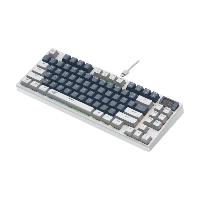 Клавиатура Havit KB884L, Проводное, Белый | Синий