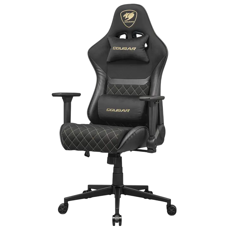 Scaun Gaming Cougar Armor One V2 Gold F, PVC Piele, Negru | Auriu