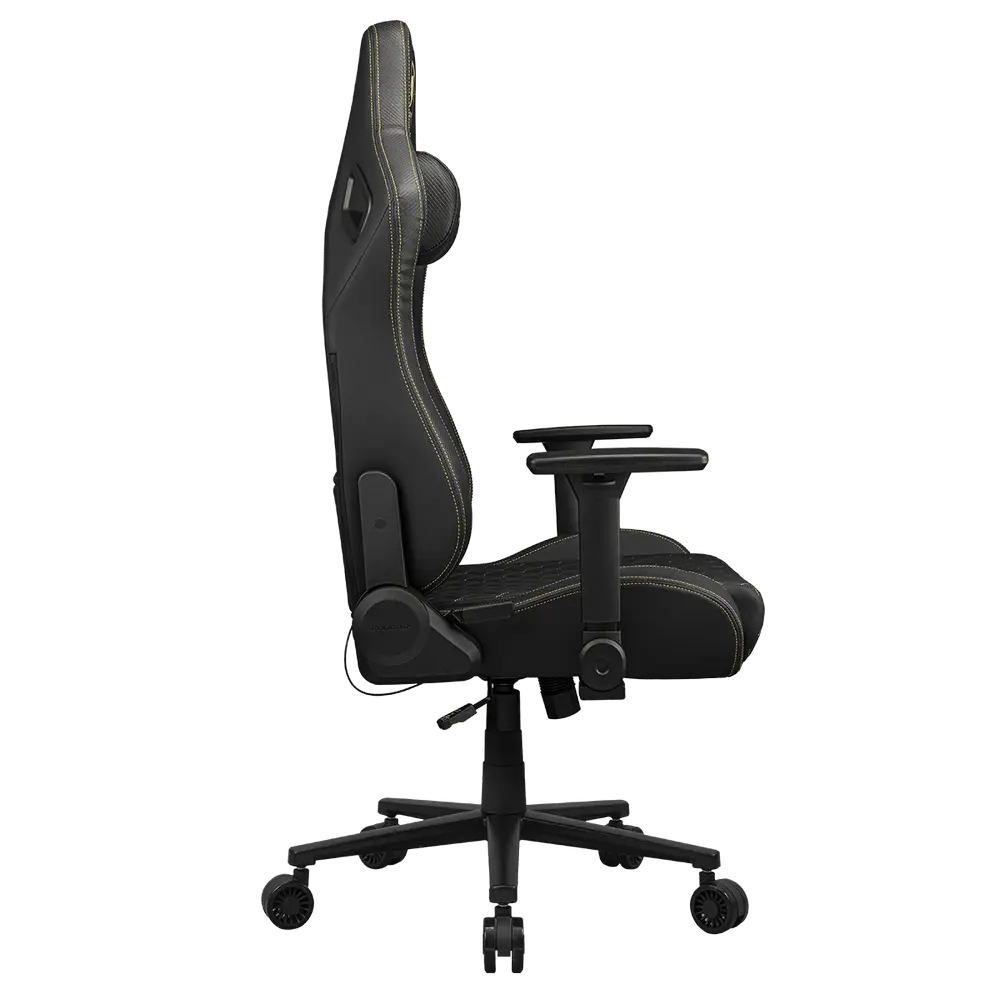 Scaun Gaming Cougar Defensor, Țesătură, PU Piele, Auriu