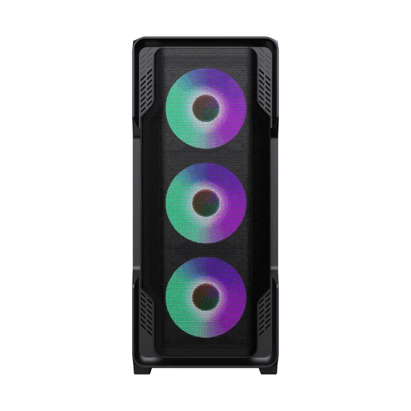 Carcasa computer Gamemax Siege, Midi-Tower, fără sursă de alimentare, negru