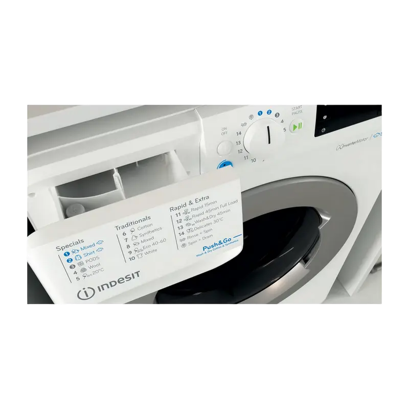 Mașină de spălat cu uscător Indesit BDE 76435 WSV EE, 7kg, Alb