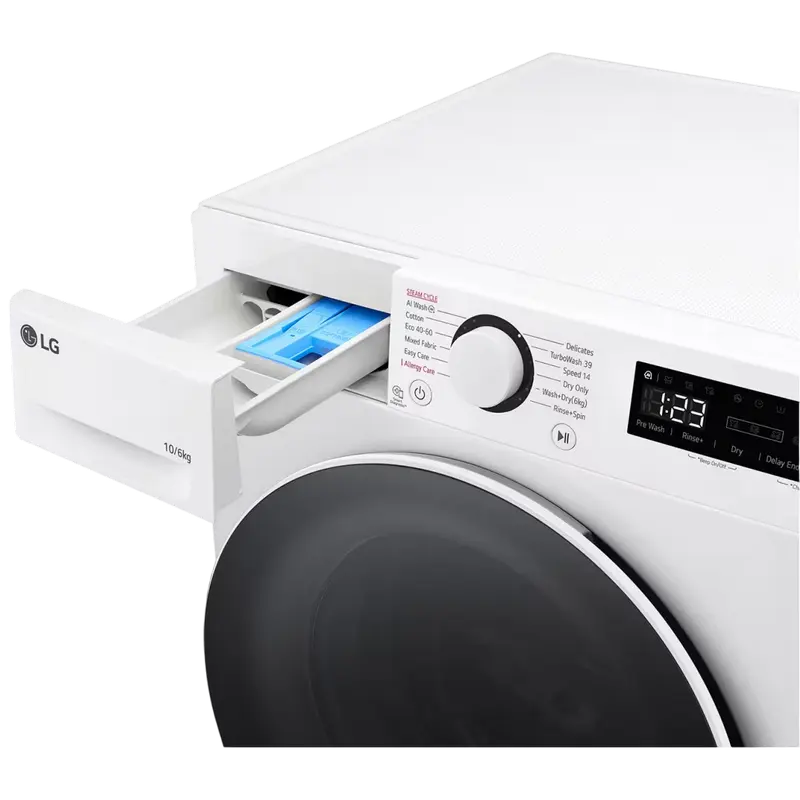 Mașină de spălat și uscat LG F4DR510S0W, 10kg, Alb