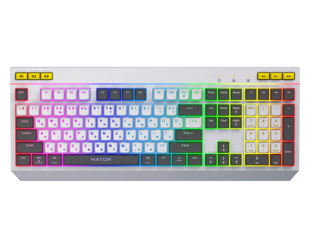Tastatură HATOR Icefall, Cu fir, Al..