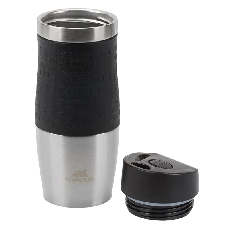 Cană termos Rivacase 90346SL, 0,38L, Oțel Inoxidabil | Negru