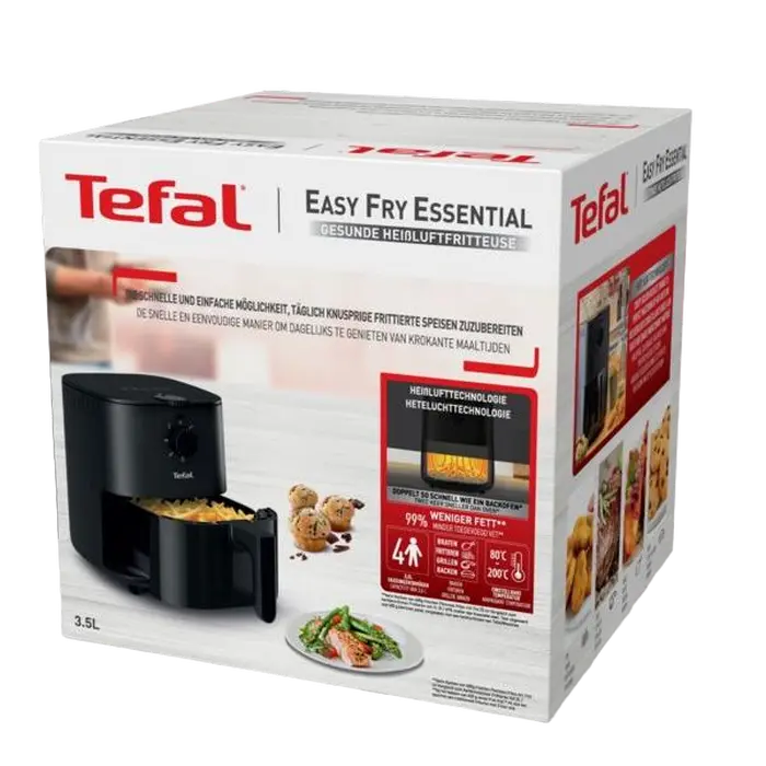 Friteuză cu aer cald Tefal EY130815, Negru