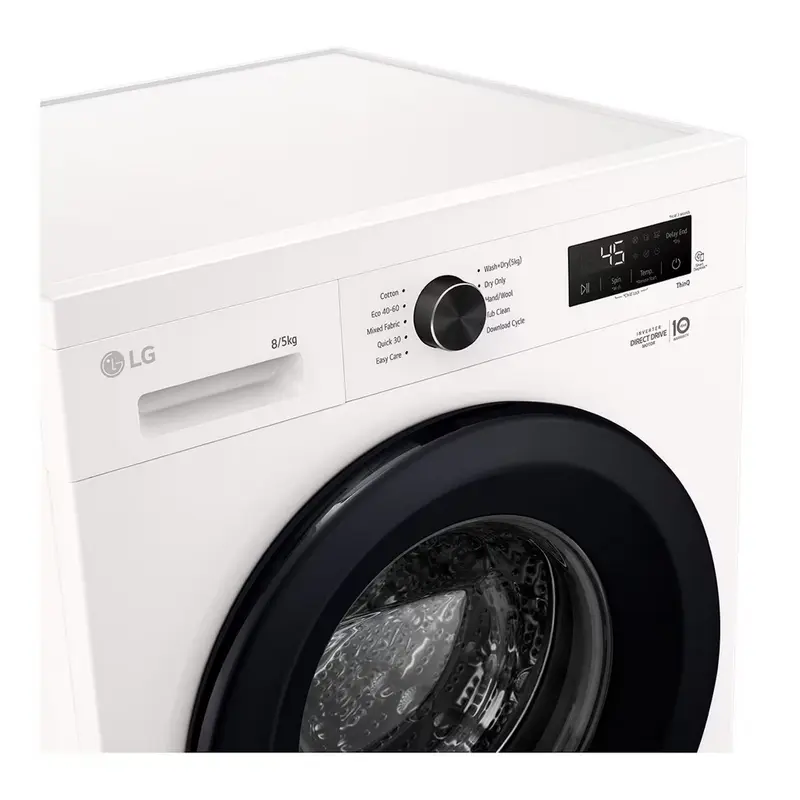 Mașină de spălat cu uscător LG W4X1085NWK, 8kg, Alb