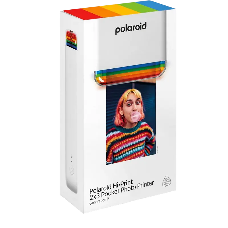 Imprimantă foto Polaroid Hi-Print 2x3 Generation 2 + Paper, 54 x 86 mm, Alb