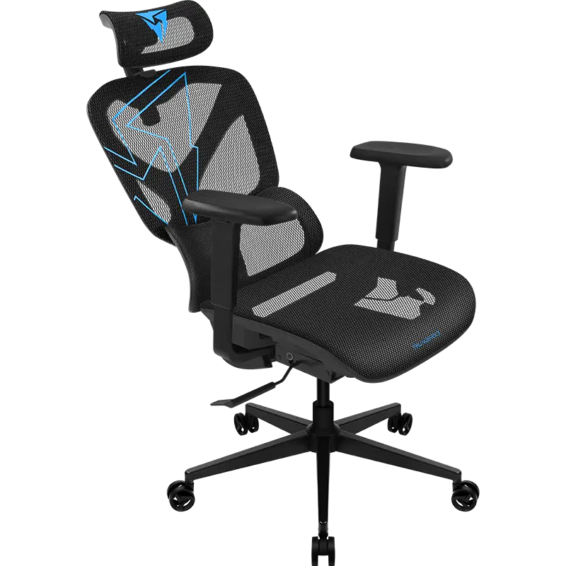 Scaun de birou ThunderX3 YTC, Plasă ventilată, Racer Negru | Albastru