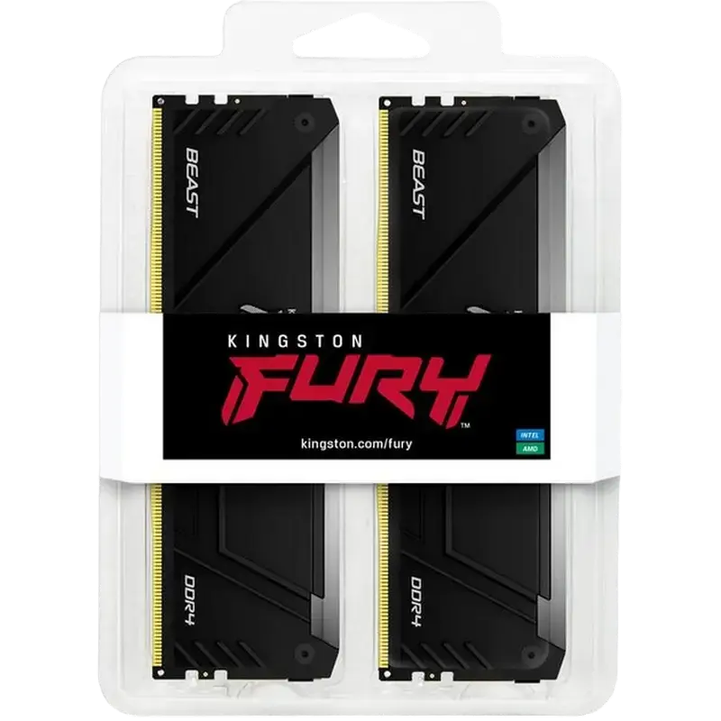 Оперативная память Kingston FURY Beast RGB, DDR4 SDRAM, 3600 МГц, 16 ГБ, KF436C17BB2AK2/16