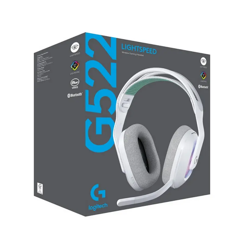 Căști Logitech G522, Bluetooth/USB, Alb