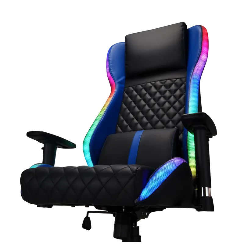 Scaun Gaming Lumi CH09-7, PU Piele, Negru | Albastru