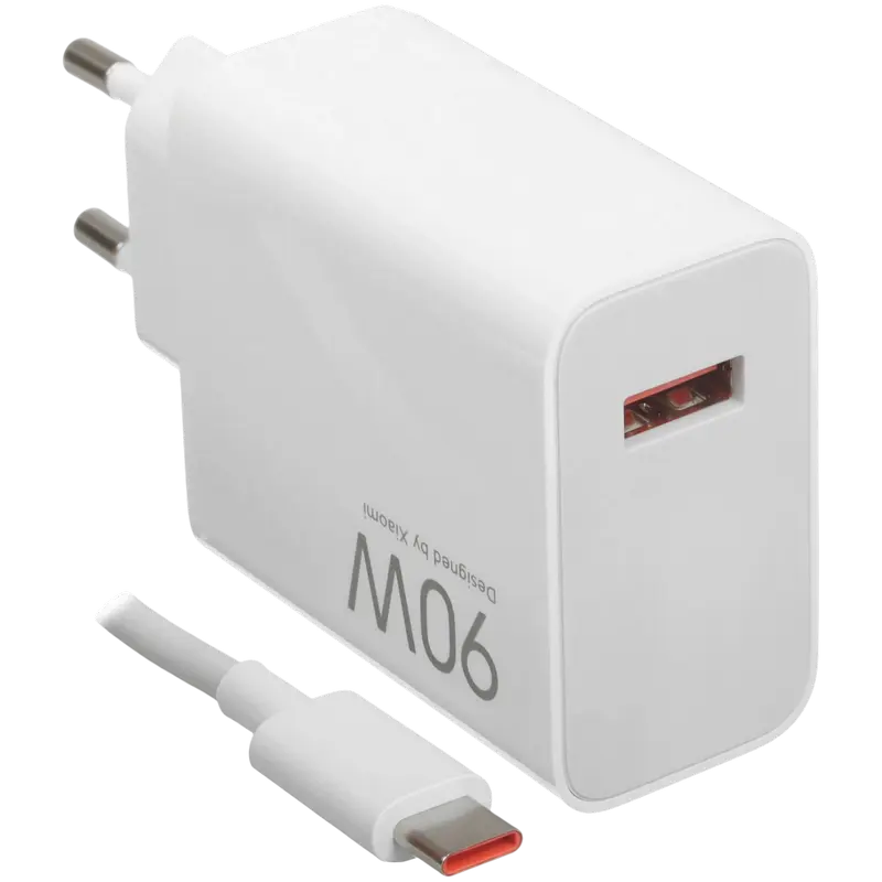 Încărcător Xiaomi HyperCharge Combo + Type-A, 90W, Alb