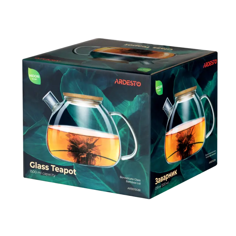 Ceainic cu infuzor Ardesto AR3015GBI, 1,5L, Transparent