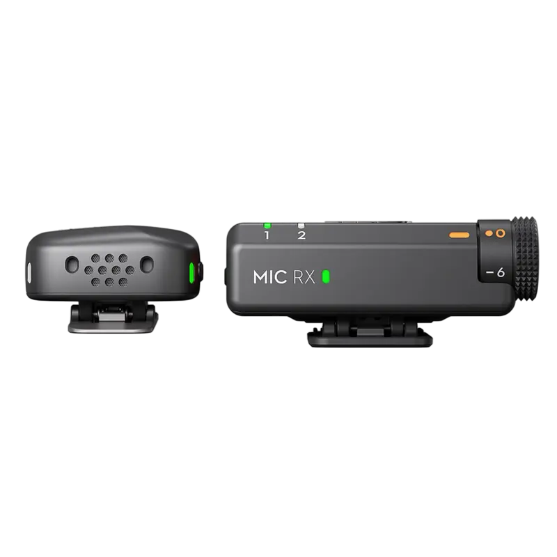 Microfon portabil pentru înregistrare vocală DJI Mic Mini (1 TX + 1 RX), Fără fir, Negru